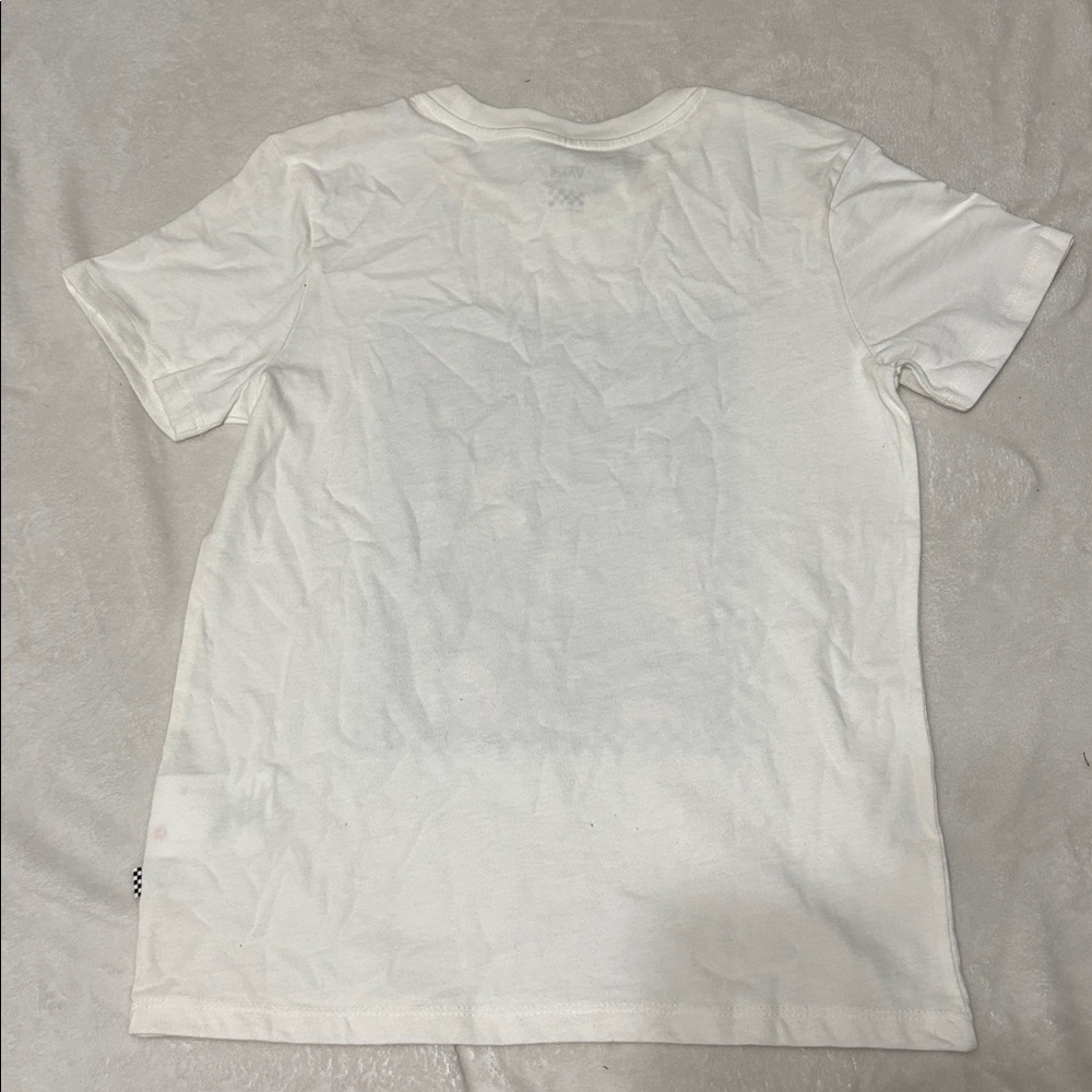 Vans Cream T-Shirt with Floral and Checkered Design - Picture 2 of 3